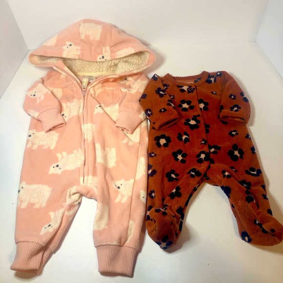 Carters Baby One Pieces 2 Pack (1 Preemie, 1 3m) - Picture 1 of 5